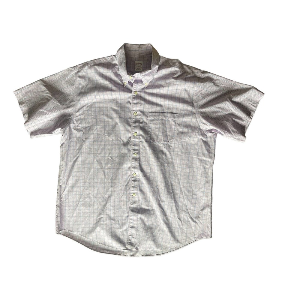 Brooks Brothers Men's Shirt 346 Purple Plaid Short Sleeve Size XL